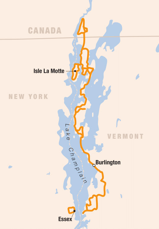 Champlain Islands Vermont Map Vermont Bike Tour - Lake Champlain Islands