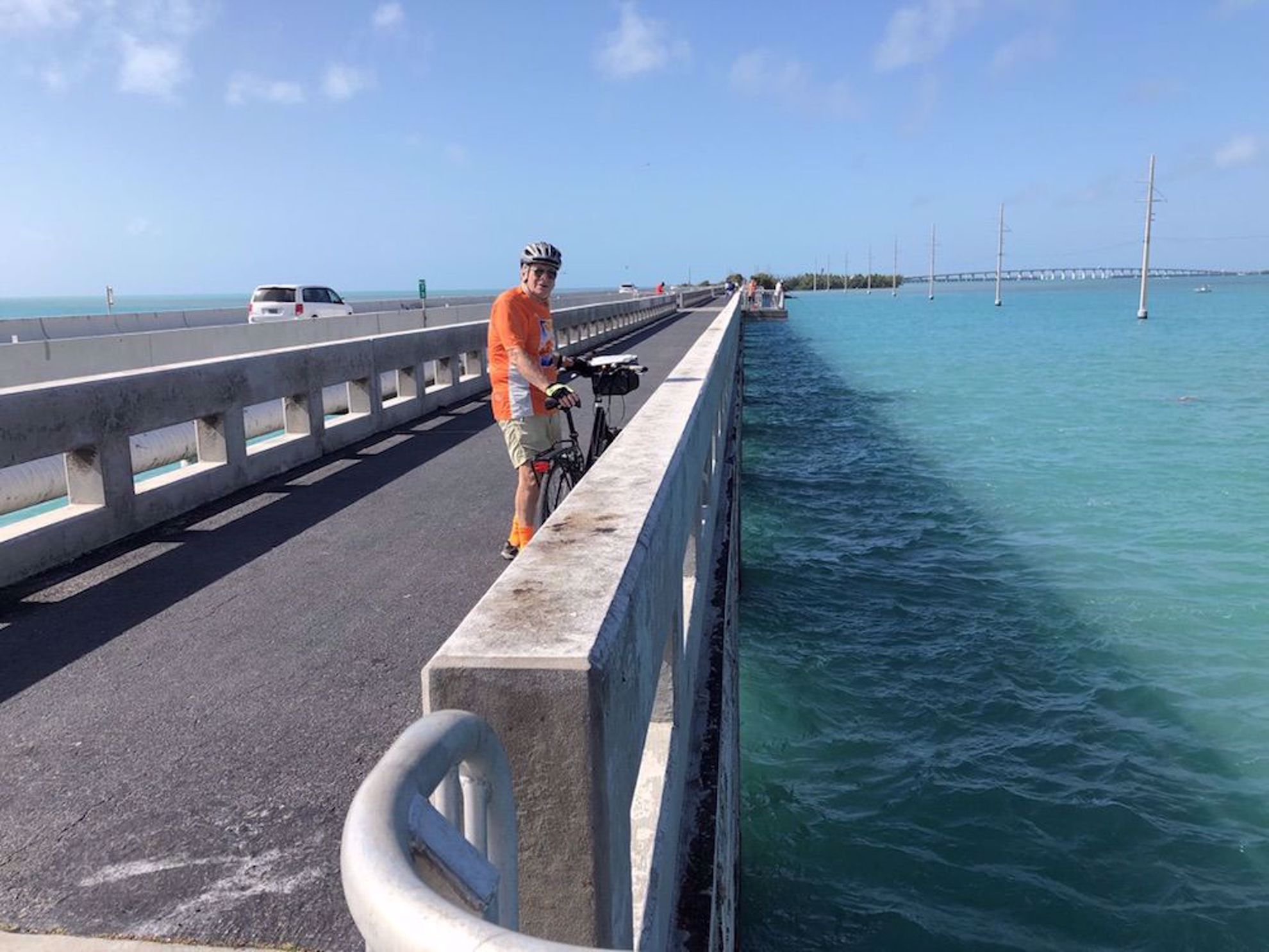 Bike path across bridge in the Florida Keys