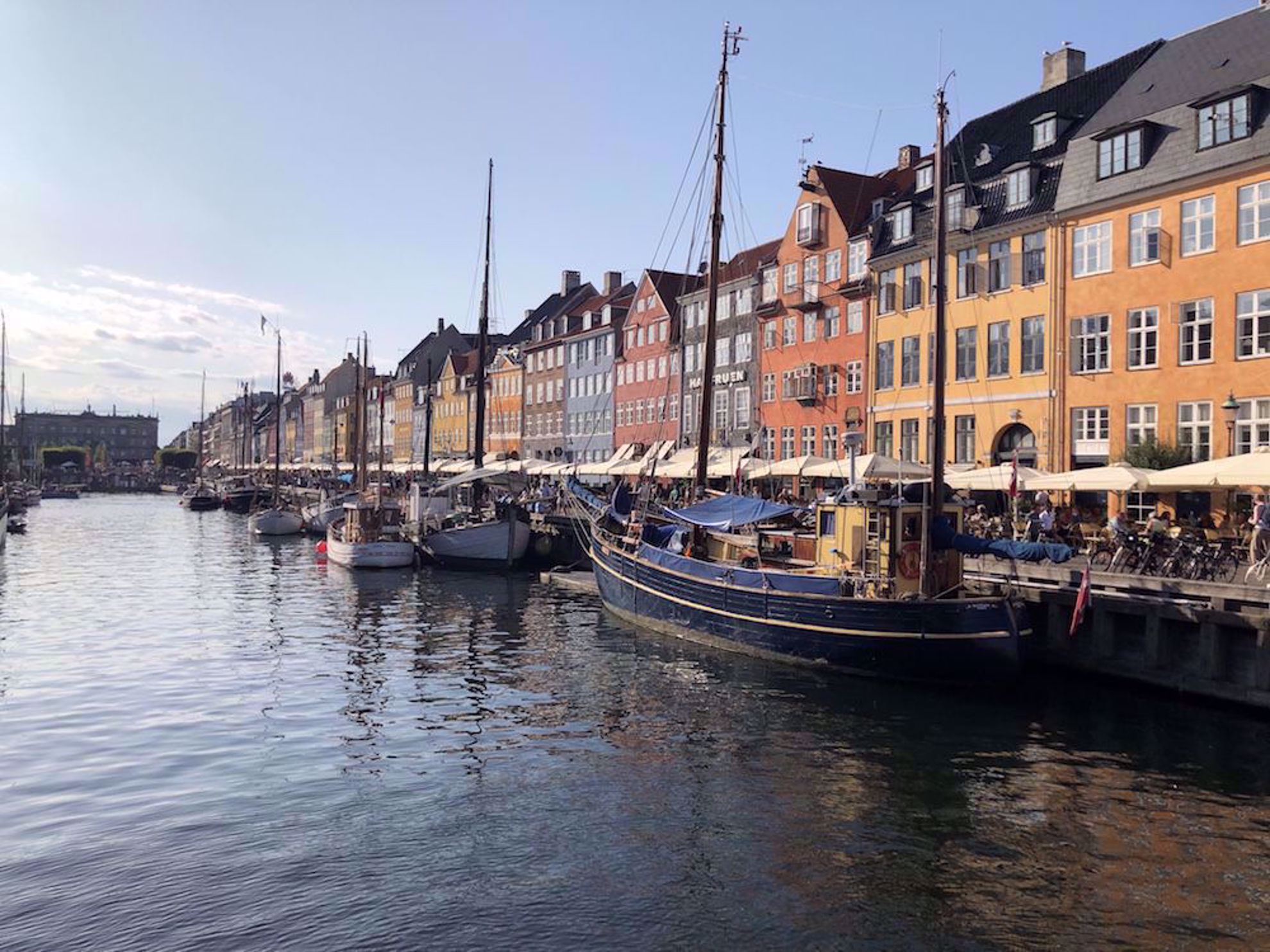 Copenhagen harbor with boats