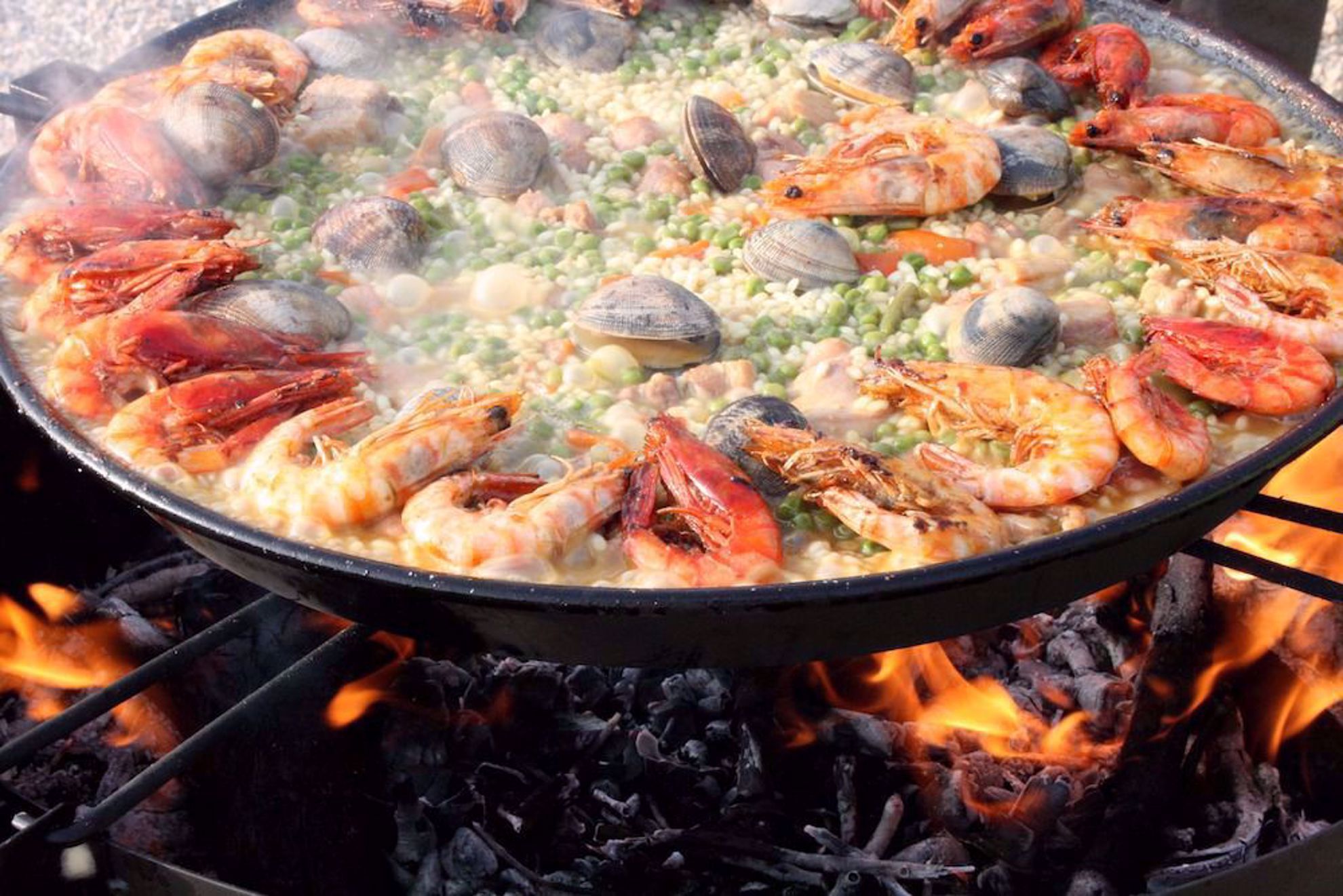 Paella seafood dish