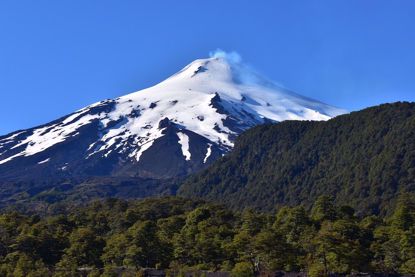 Steaming volcano near Pucon Chile