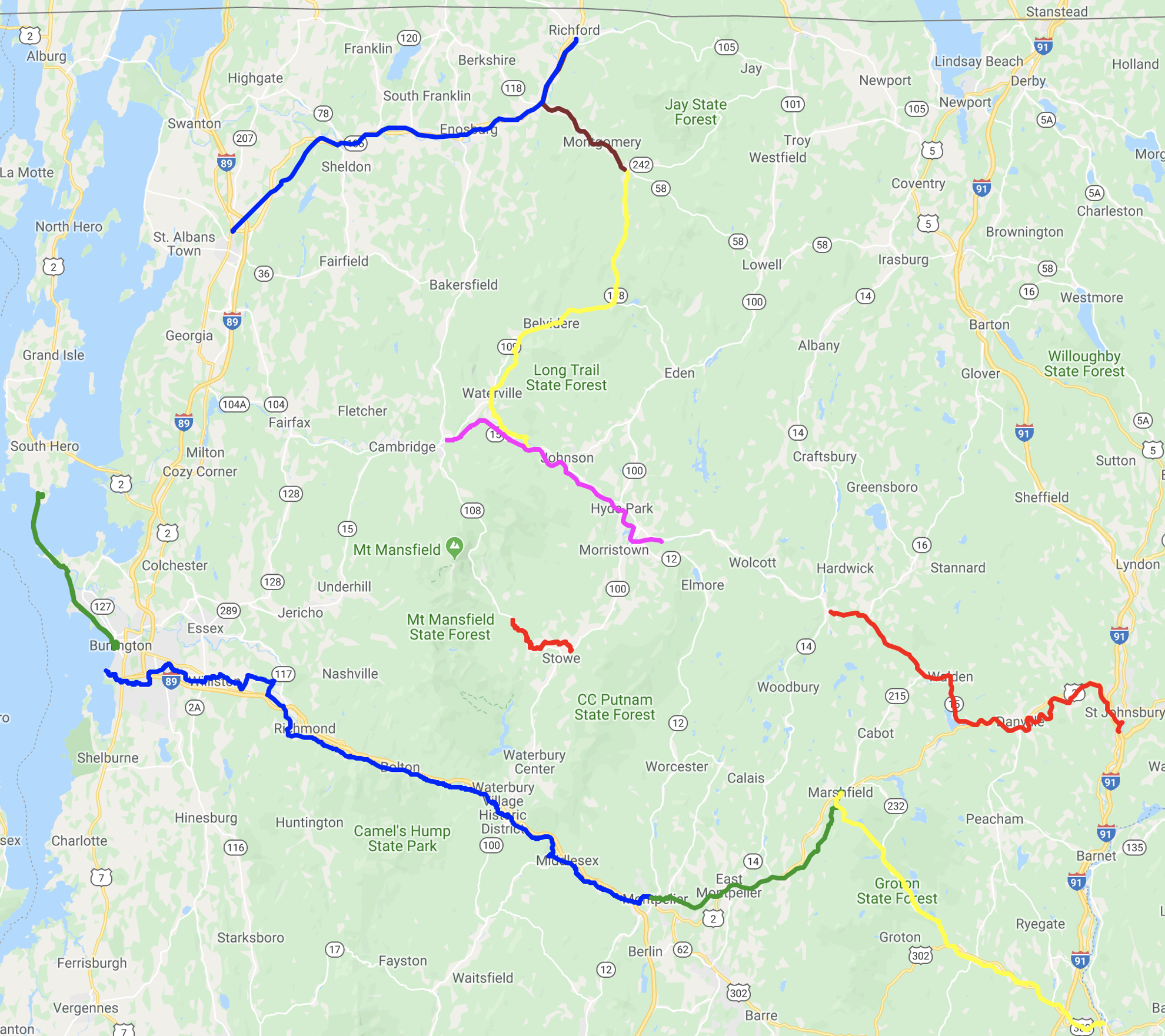 Northern Rail Trails map