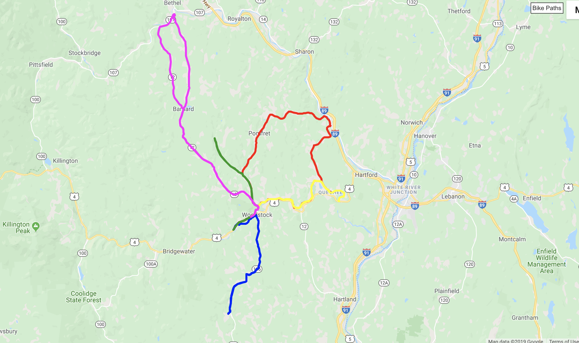 Woodstock Road Weekend map