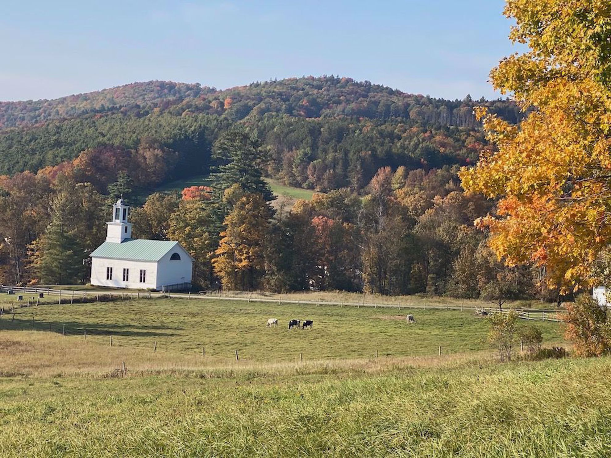 East Barnard Church in fall