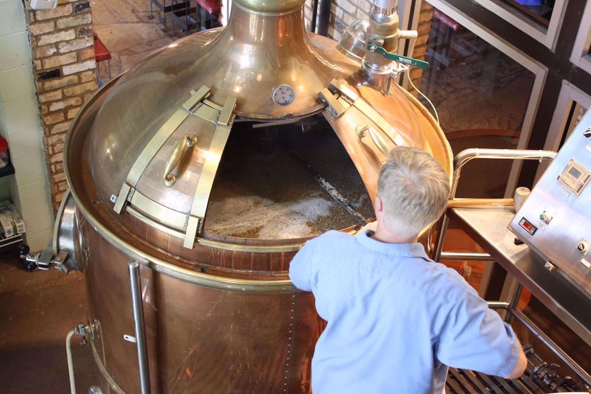 Beer being brewed
