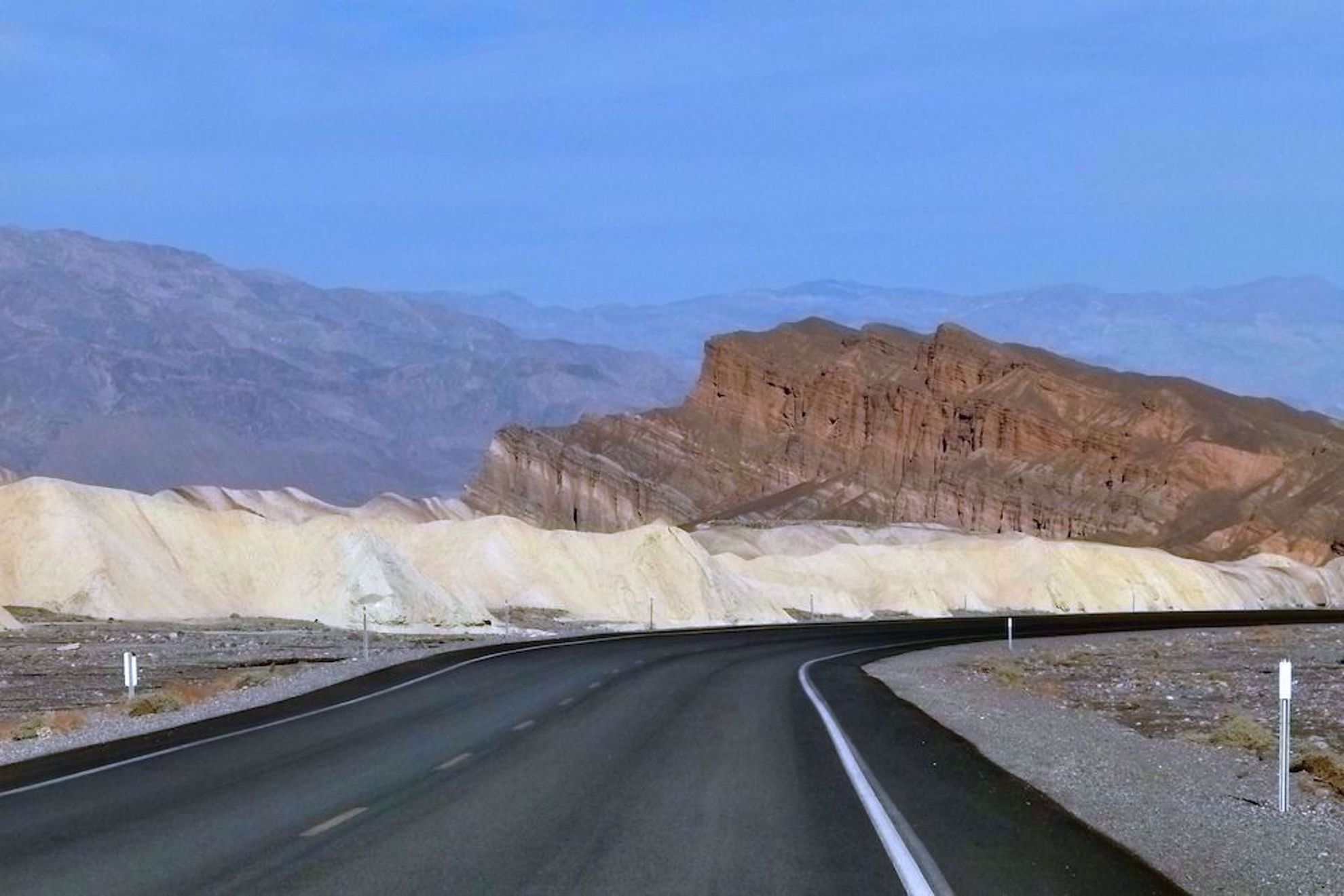 Zabriskie with dunes and road