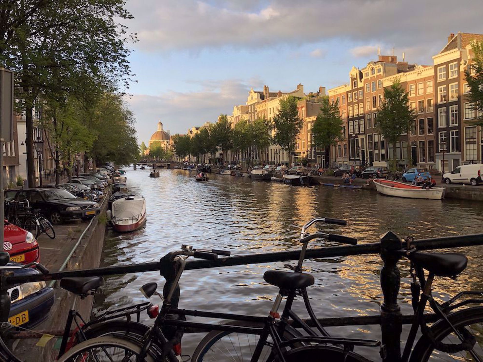 Amsterdam canal sunset