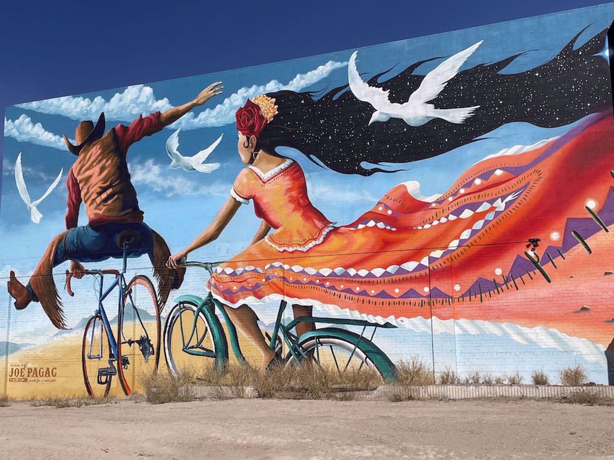Tucson mural with bikers