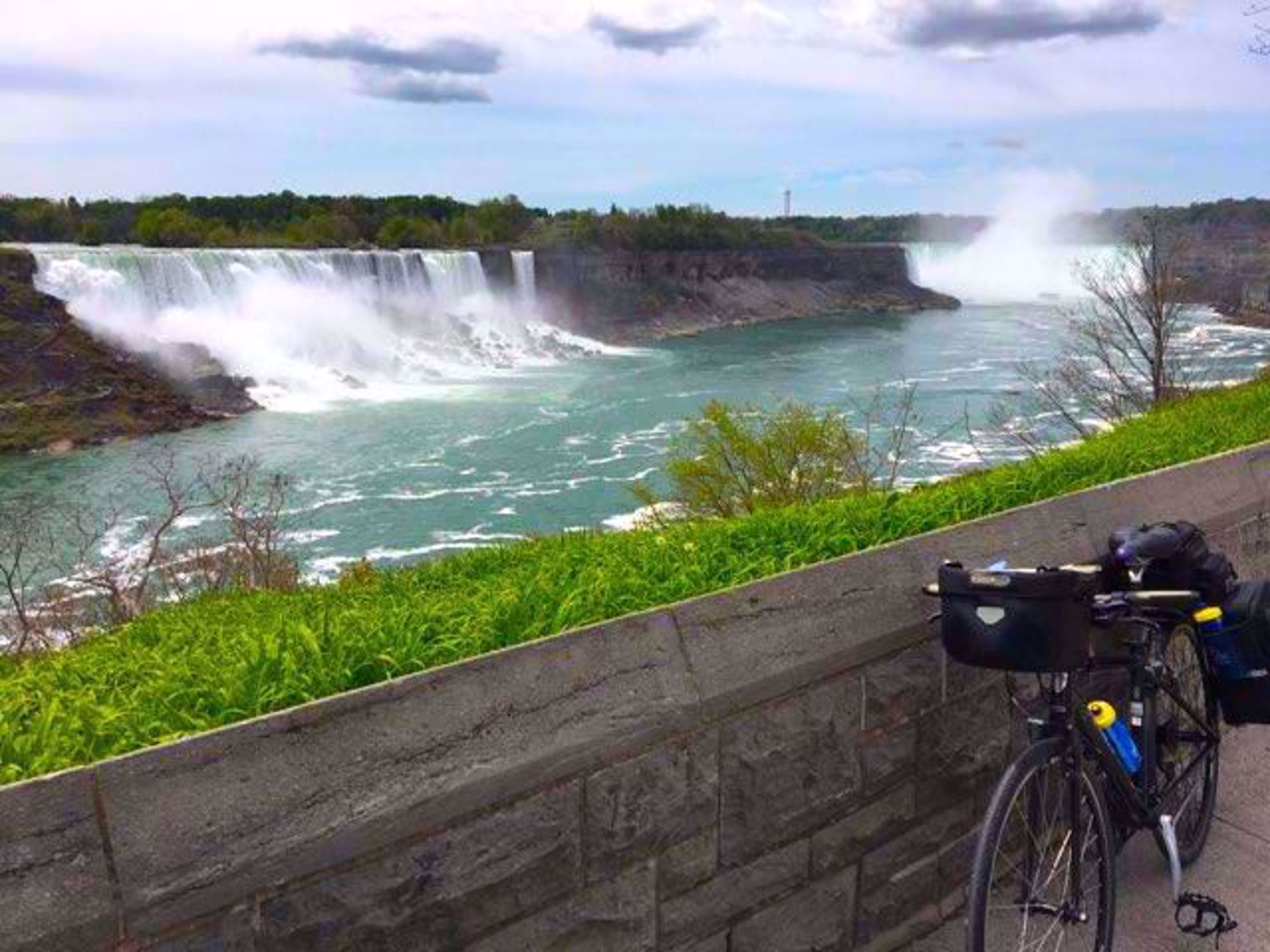 Biking by the falls