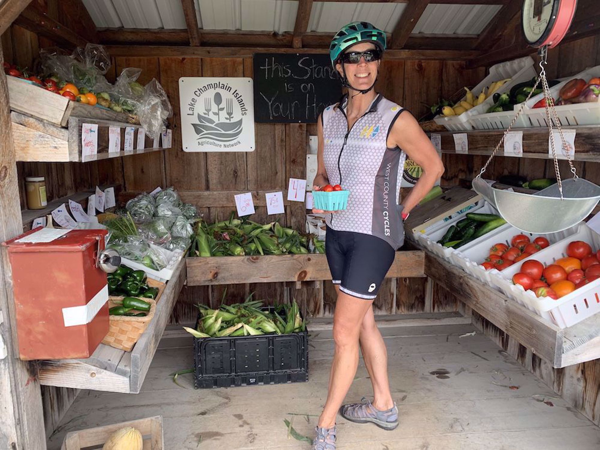 Rider at the farm stand