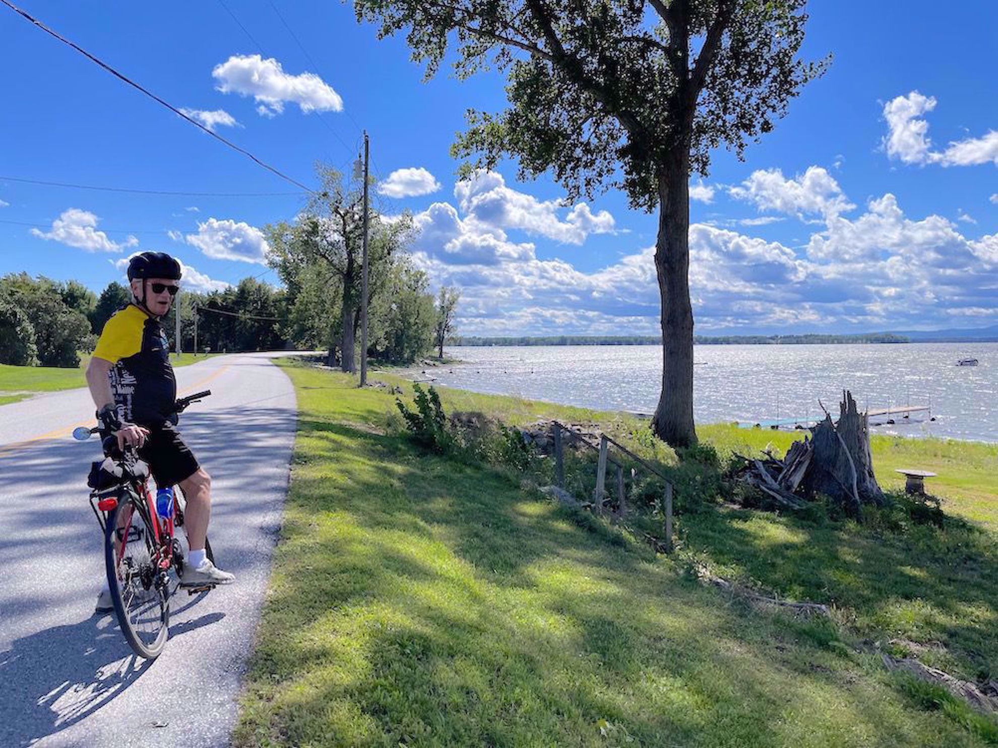 Riding on the island in Lake Champlain