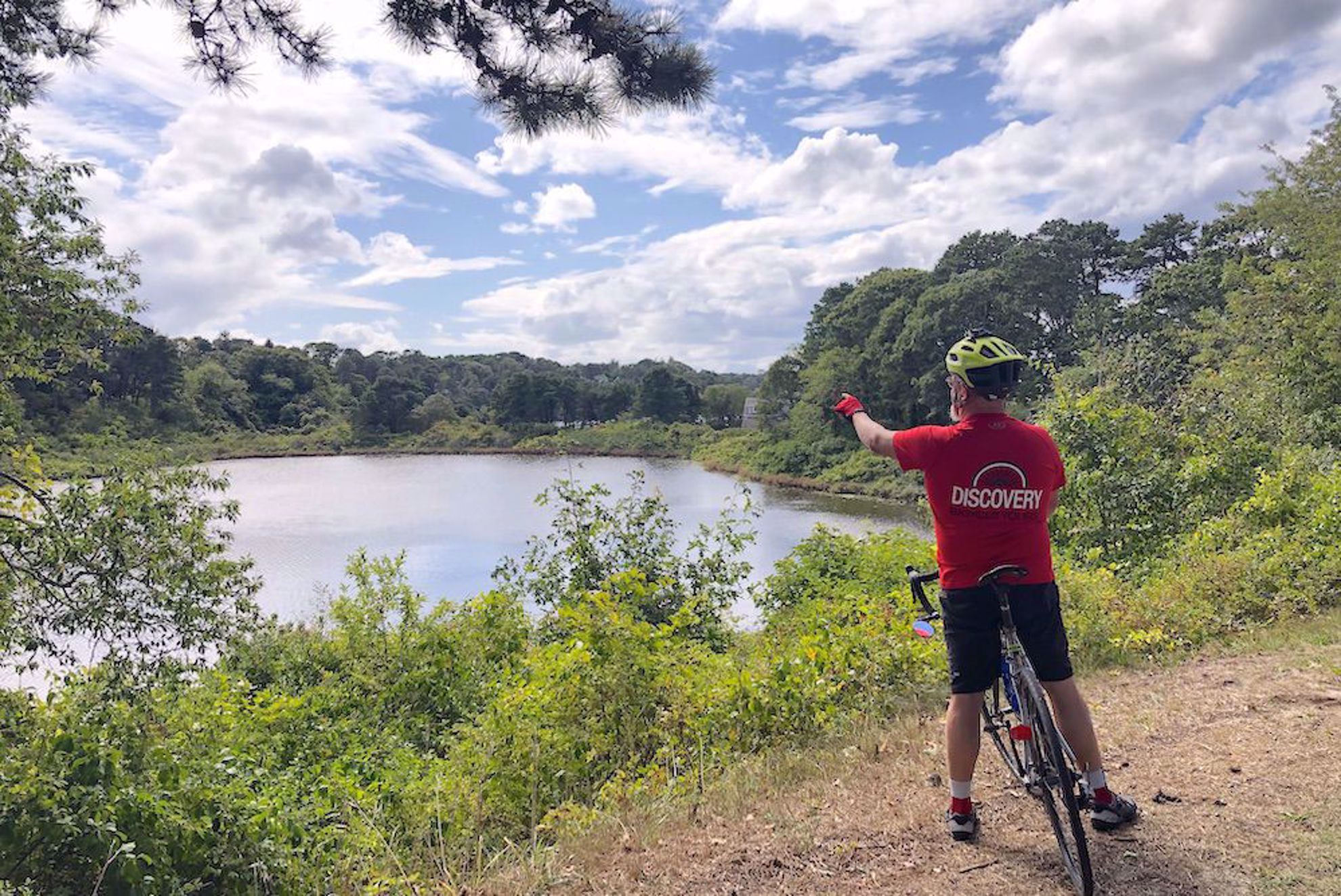 Riding by pond on Cape Cod