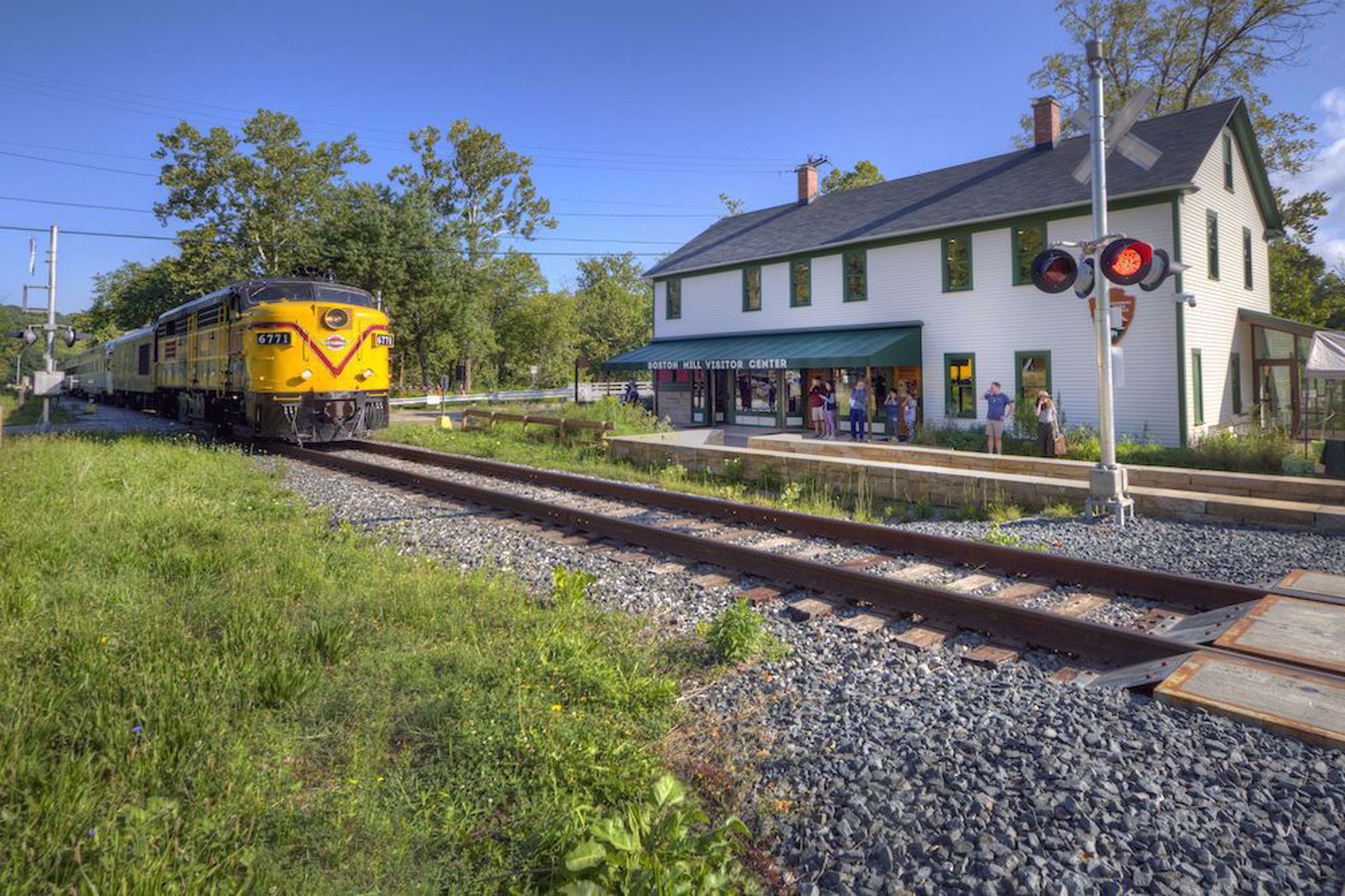 Train in station in national park Ohio