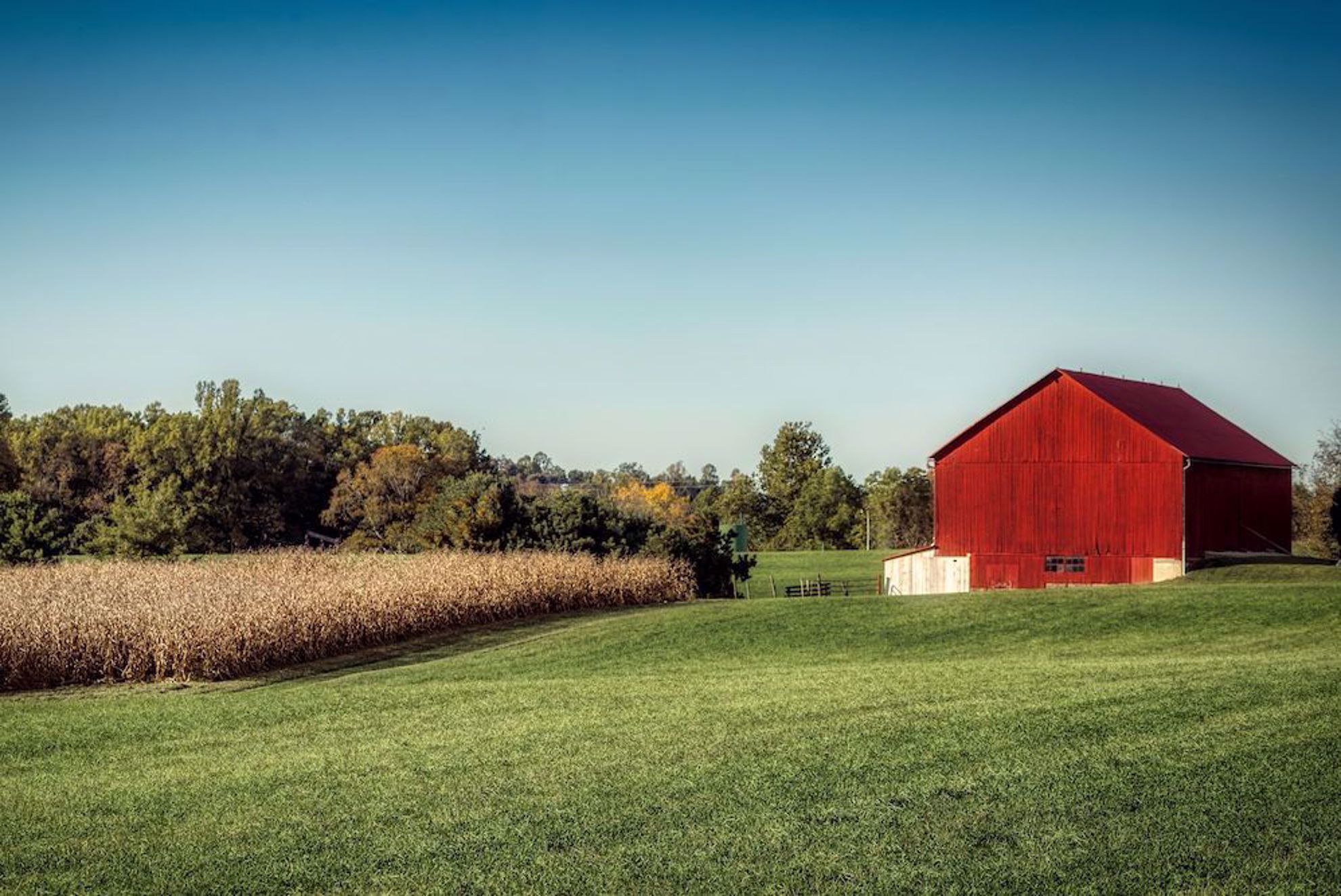 Landscape with barn and field Ohio