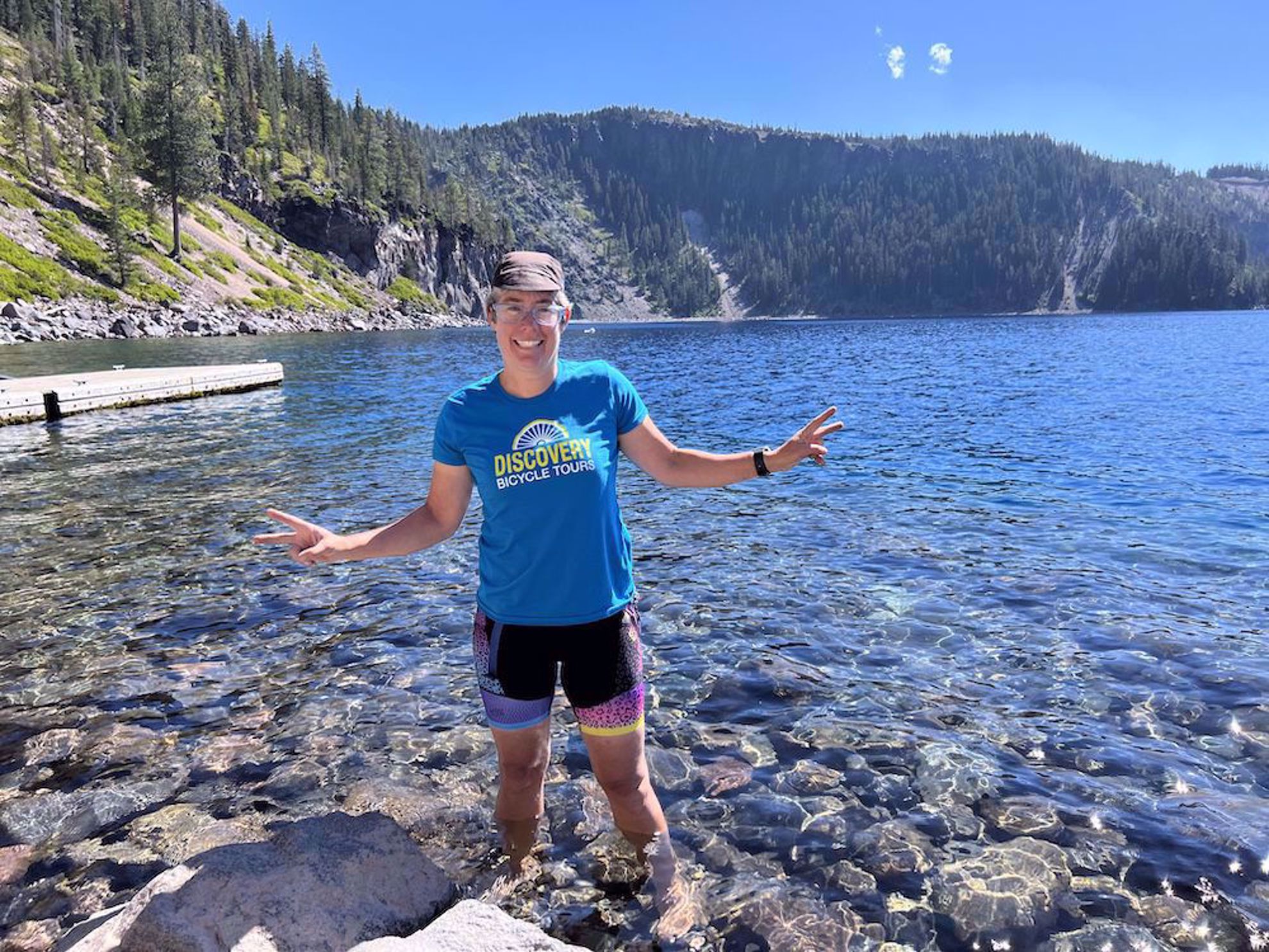 Refreshing dip in Crater Lake