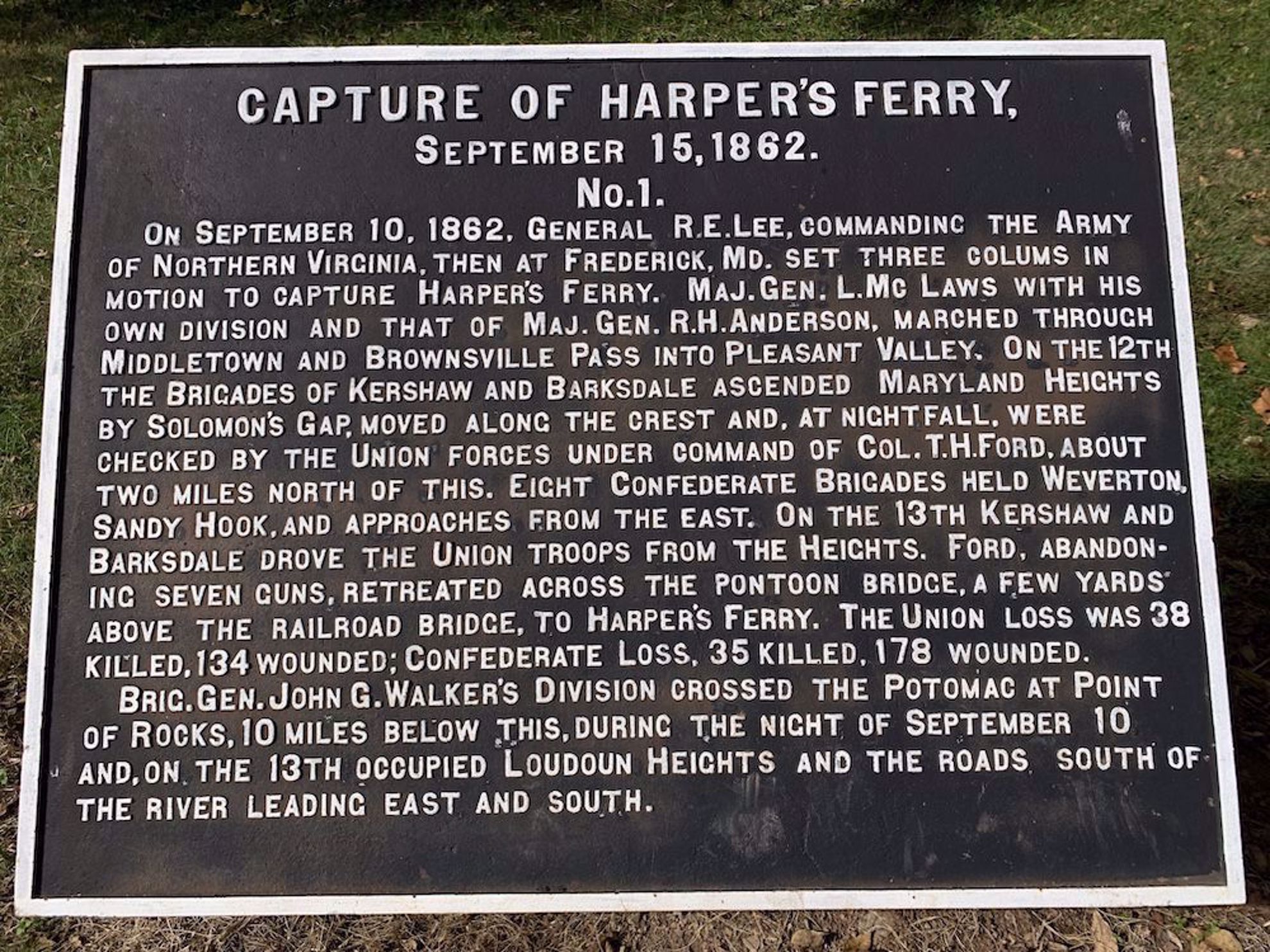 Harpers Ferry history sign